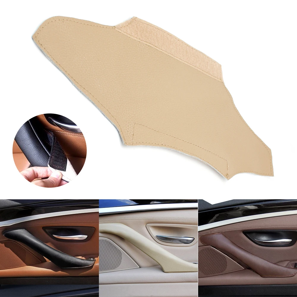 For BMW 5 Series F10 2011 2012 2013 2014 2015 2016 2017 Interior Magic Paste Genuine Leather Door Handle Panel Pull Cover Trim