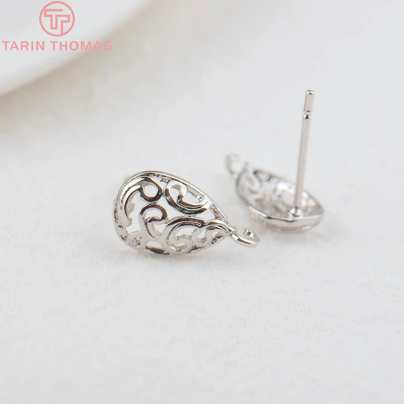 (1987) 6 SZTUK 7,5x13MM Pozłacane 24K Złotem Mosiężne Kolczyki Sztyfty w Kształcie Kropli Wysokiej Jakości Akcesoria do Tworzenia Biżuterii DIY — zdjęcie 6
