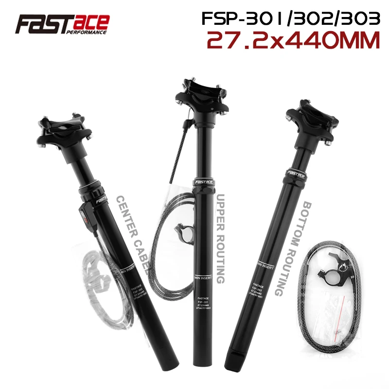 

Fastace MTB Telescopic Seatpost 27.2/30.9/31.6/33.9mm Mountain Bike Dropper Adjustable Seat Post Lever 440mm length 125mm Travel