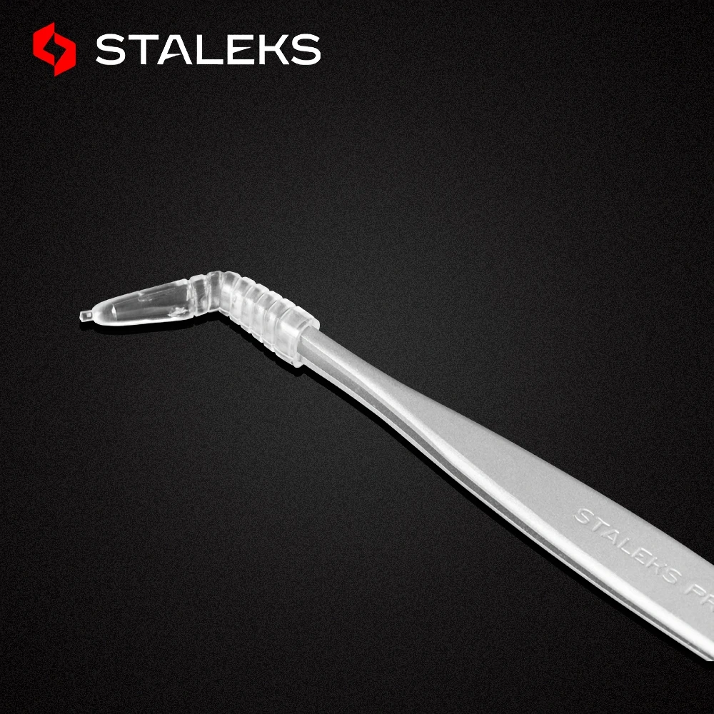 STALEKS PRO TE-40-8 Wave Pattern Embossing Tweezers Grafting Eyelashes Blooming ESD High Precise Hyper Fine AISI