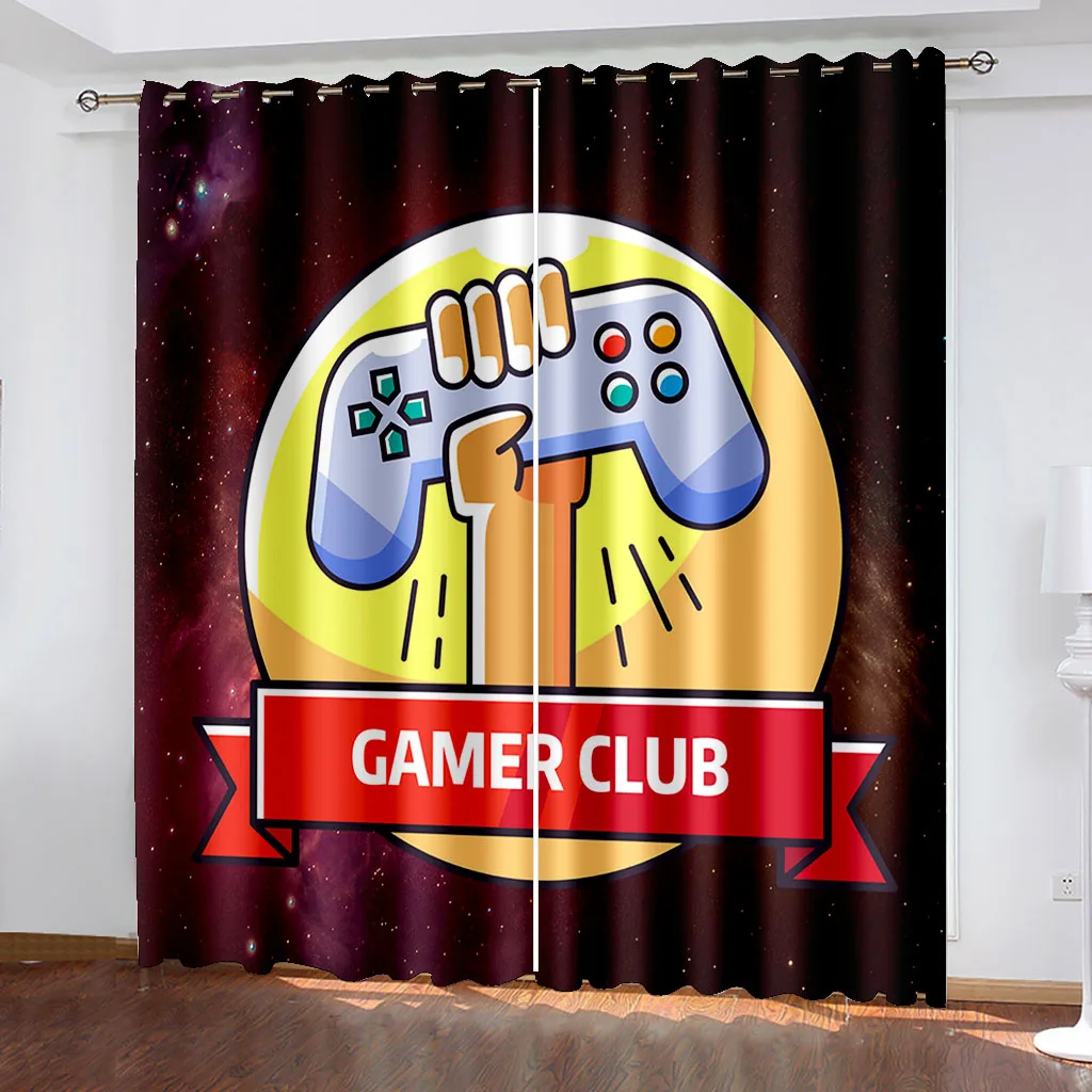 

Gaming Blackout Curtains Kids Boys Bedroom Window Curtains Decor for Living Room Gamer Teens Game Console Darkening Drapes