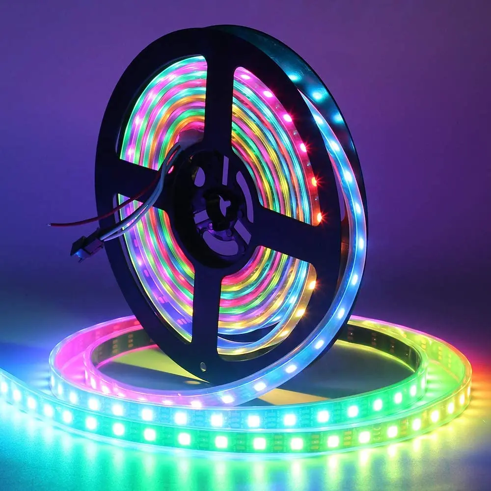 5V 5M Led Strip Light 5050 RGB WS2812 2812B 30LEDs 60LEDs Waterproof IP30 IP65 Colorful Tape Lamp For Home Decoration Light 10mm