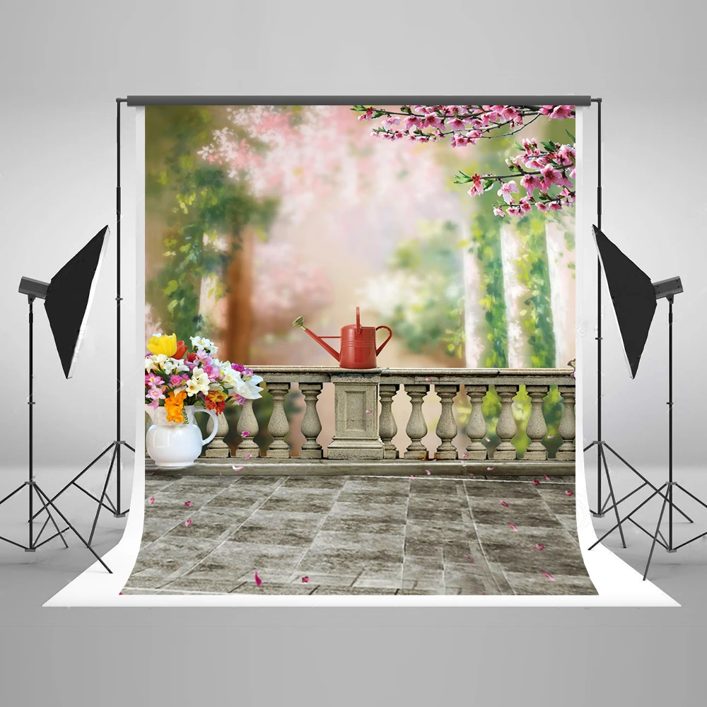 

VinylBDS 6.5x10ft Scenery Handrail Photography Backdrop Wedding Children Backgrounds For Photo Studio