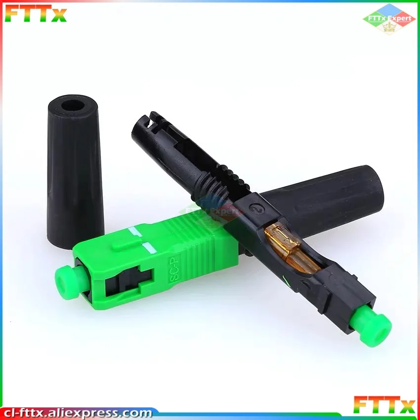 

100/200/300PCS FTTH SC APC Optical Fiber Cable Quick Connector Fast Cold Connection Adapter for CATV Network