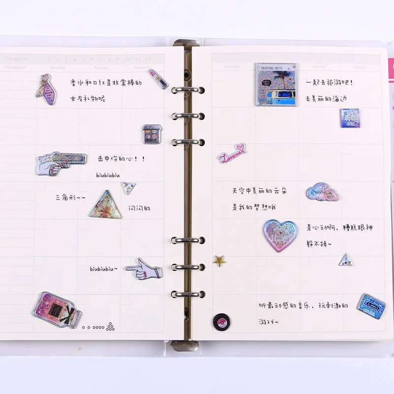Laser Love Sweet Candy Cartoon Decorative Stationery Stickers Scrapbooking DIY Diary Album Stick Label