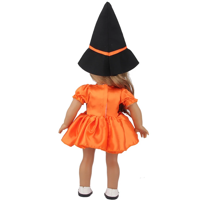 Boneka 18 Inci Kostum Halloween Gaun Buatan Tangan untuk Boneka Anak Perempuan Amerika 43 Cm Pakaian Boneka Bayi Yang Lahir Hadiah Festival Mainan Anak-anak