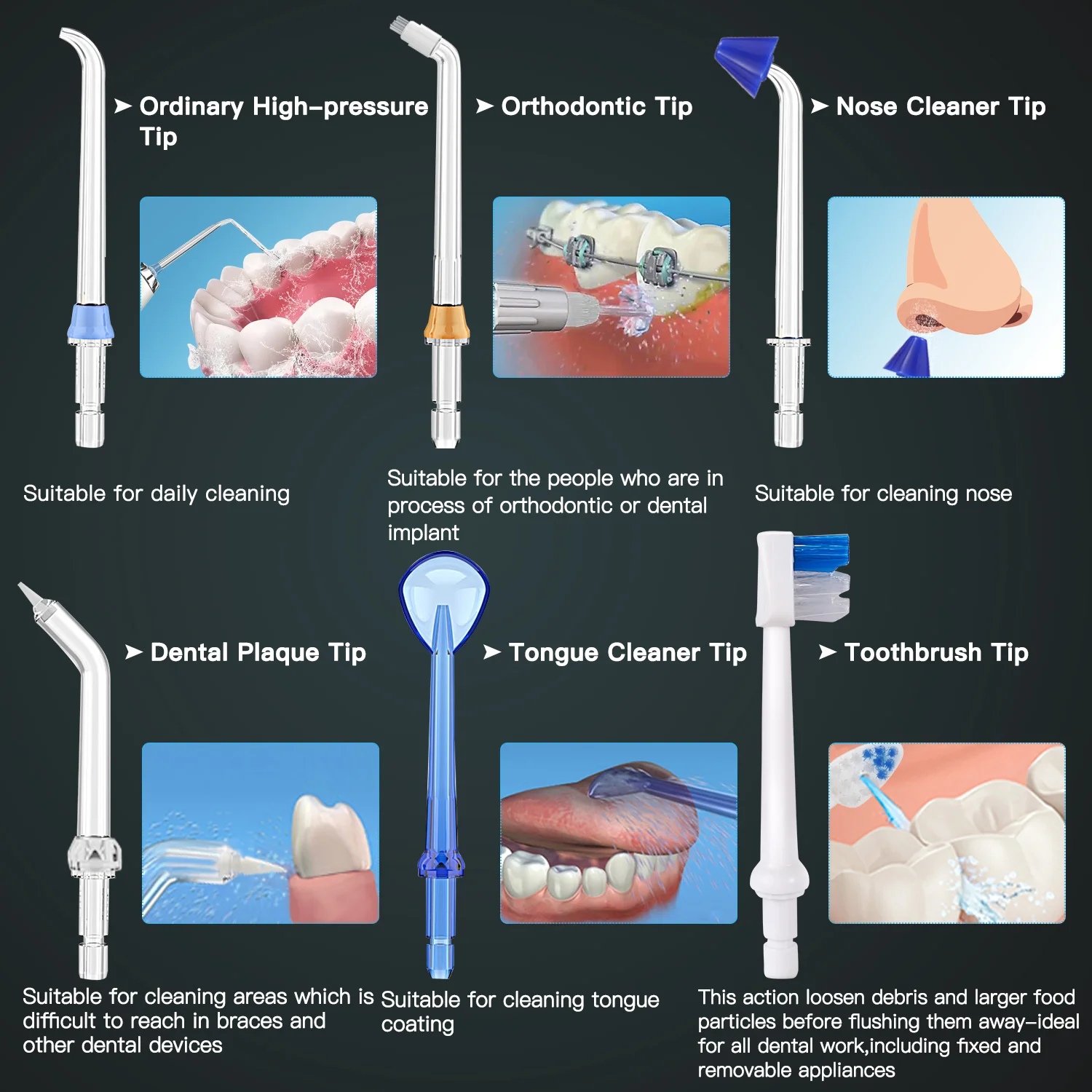 Portable Electric Teeth Water Pulse Flossing Thread Oral Clean Kit Dental IPX7 Waterproof 300ml Big Water Tank 5 Mode Irrigator