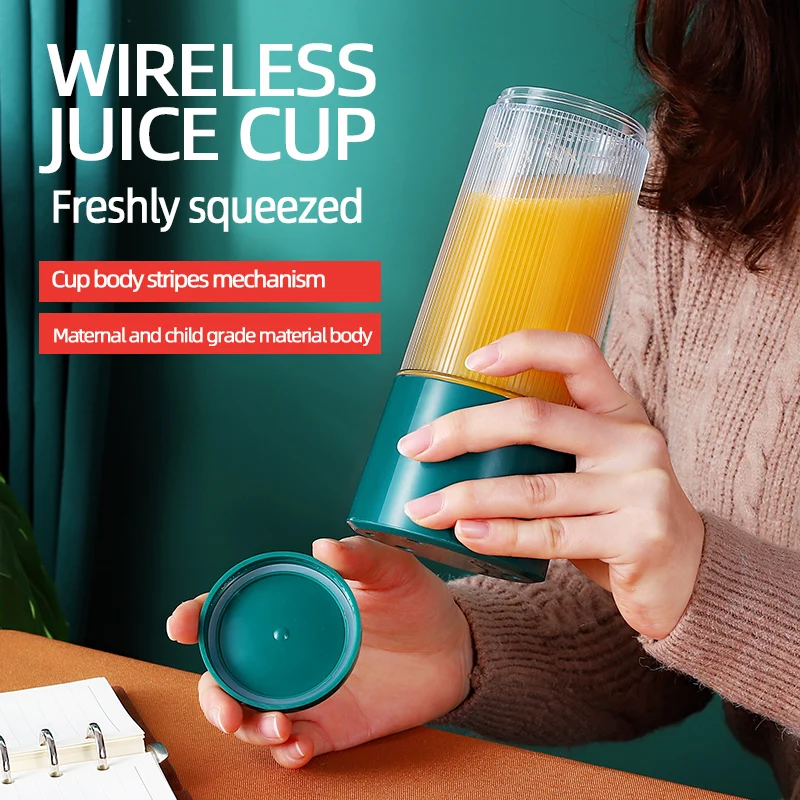 عصارة صغيرة محمولة قابلة لإعادة الشحن تعمل بمنفذ USB عصارة عصير منزلية خارجية كوب كهربائي خلاط يدوي لتجهيز الأغذية عصير فواكه