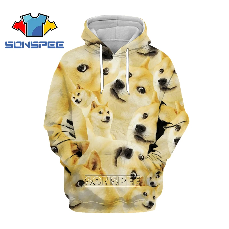 SONSPEE Animal Hoodie 3D Print Doge Cute Funny Game Hoodies  Dog Hunter Men Women Movement Harajuku Hiphop Fashion Hooded Jacket