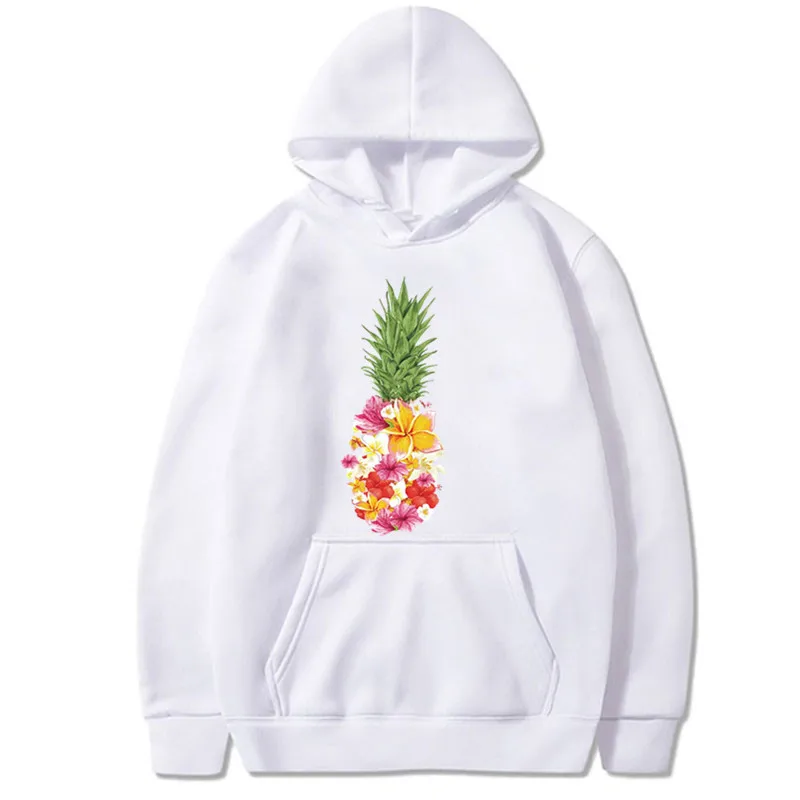 

Painted Pineapple Pattern Printed Long-Sleeved Hooded Tops Women Fall 2020 Women Hoodie Fleede Sweatshirt