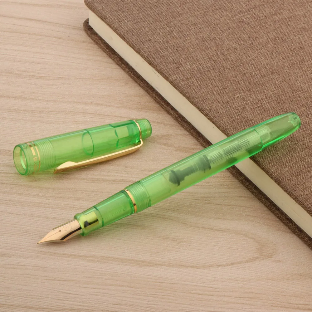 1Pc Fashion Popular Classic Rotation Twist Student Office Writing Golden Clip Plastic EF Nib Fountain Pen