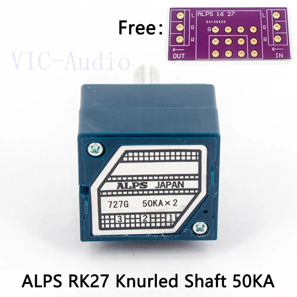 1PC Japan ALPS RK27 Volume LOG Stereo Potentiometer 2-gang Dual 10K/20K/50K/100K/250K/500K Potentiometer Knurled Shaft 6.0mm