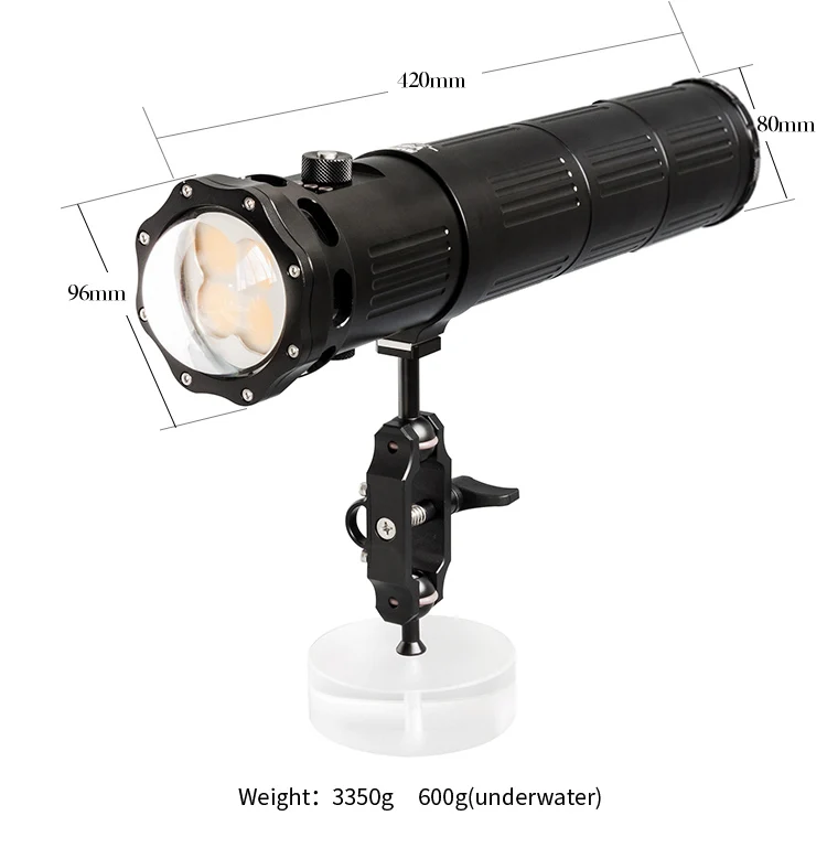 SUPE Scubalamp V12K 24000-Lumens Underwater Photo Video Light Scuba Diving Search Light Beam Angle 120 Dual & Rotation Switch