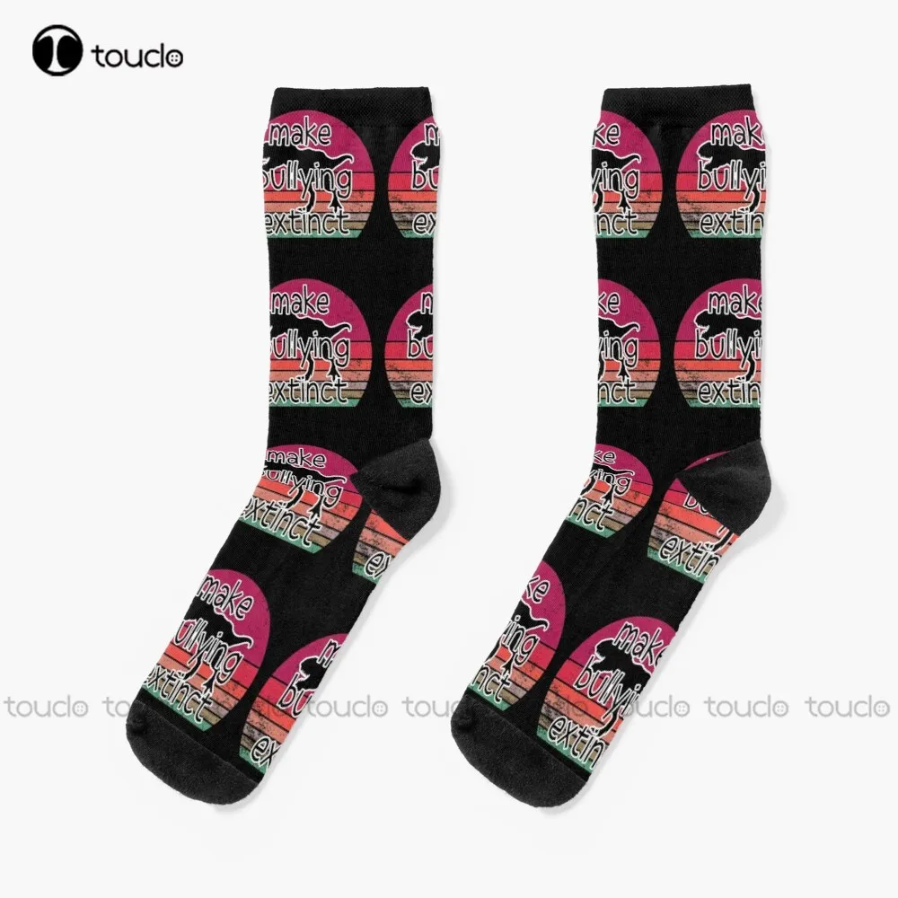 Make Bullying Extinct Socks Mens Funny Socks Personalized Custom Unisex Adult Teen Youth Socks 360° Digital Print Christmas Gift