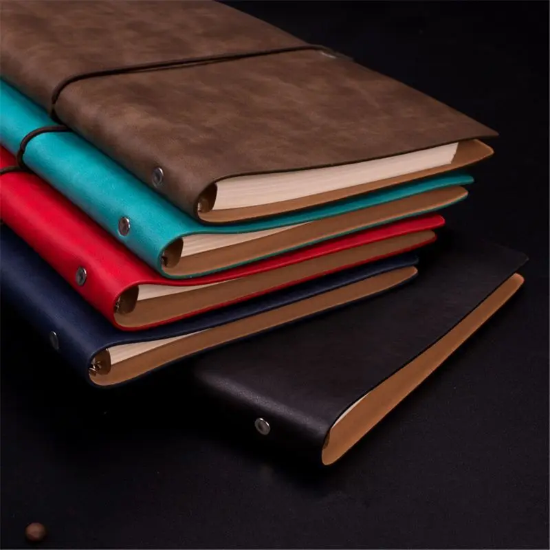 Pu Leather Note Book Cover Spiral Notebook A5 Planner Organizer Notebook Travel Journal Diary 6 Ring Binder Stationery