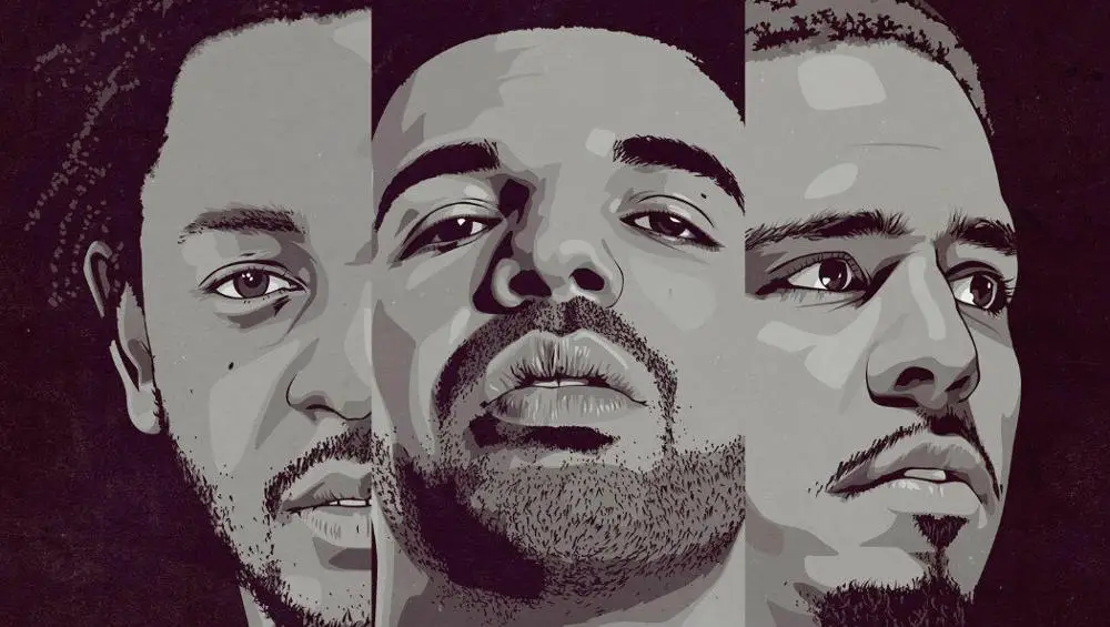 D0224 Drake J Cole & Kendrick Lamar Silk Fabric Poster Art Decor Indoor Painting Gift