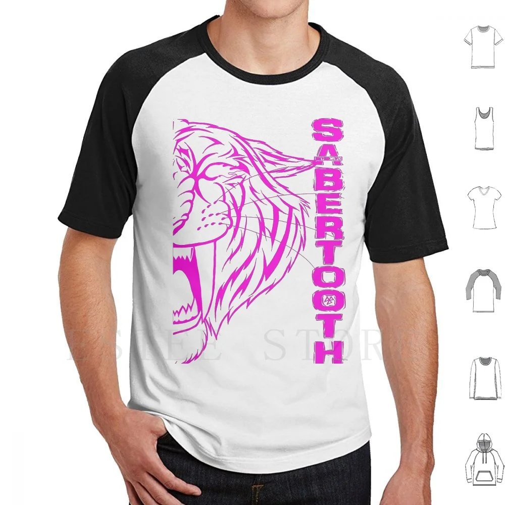 Never Cave Range-Saber Tooth ( Summer ) T Shirt DIY Big Size 100% Cotton Prehistoric Dinosaur Mammal Fitness Muscle Wild Savage