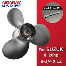 Propeller 58100-89L50-019 for Suzuki 8 9.9 15 20 HP Outboard 9 1/4 * 12 Aluminum Alloy Screw with 10 Spline Tooth Boat Accessory