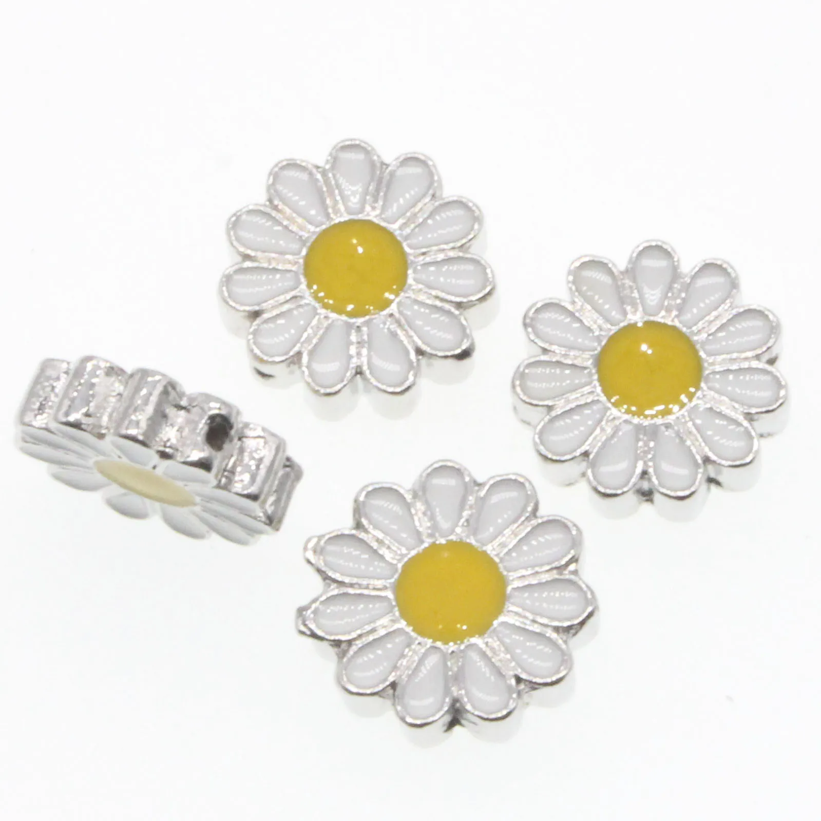 CHONGAI 4PCS 17x5mm Daisy Alloy Accessories Beads  For Jewelry Making DIY Necklace Earrings Accessories