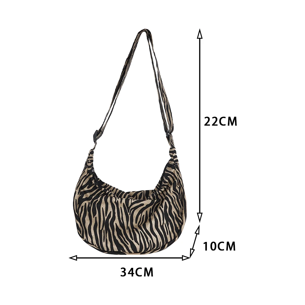 Fashion Leopard Print Crossbody Bags For Women 2020 Casual Canvas Shoulder Bags Female Half Moon Messenger Bag Hobos sac femme