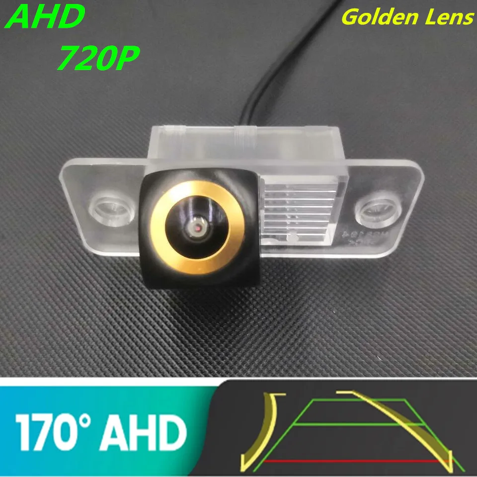 

AHD 720P Trajectory Golden Lens Car Rear View Camera For VW Volkswagen Touareg 7L 2002~2010 Tiguan Reverse Vehicle Monitor