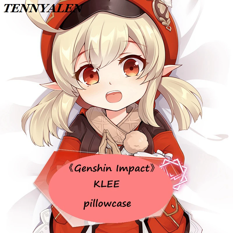 Project 2020 New Game cosplay pillow anime cosplay props Genshin Impact Klee HD printed pillowcase anime accessories cushion