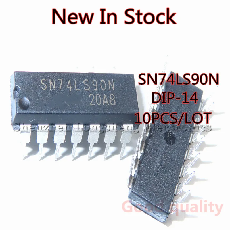 

10PCS/LOT NEW 74LS90 SN74LS90N DIP-14 Decimal counter with two/five divisions In Stock