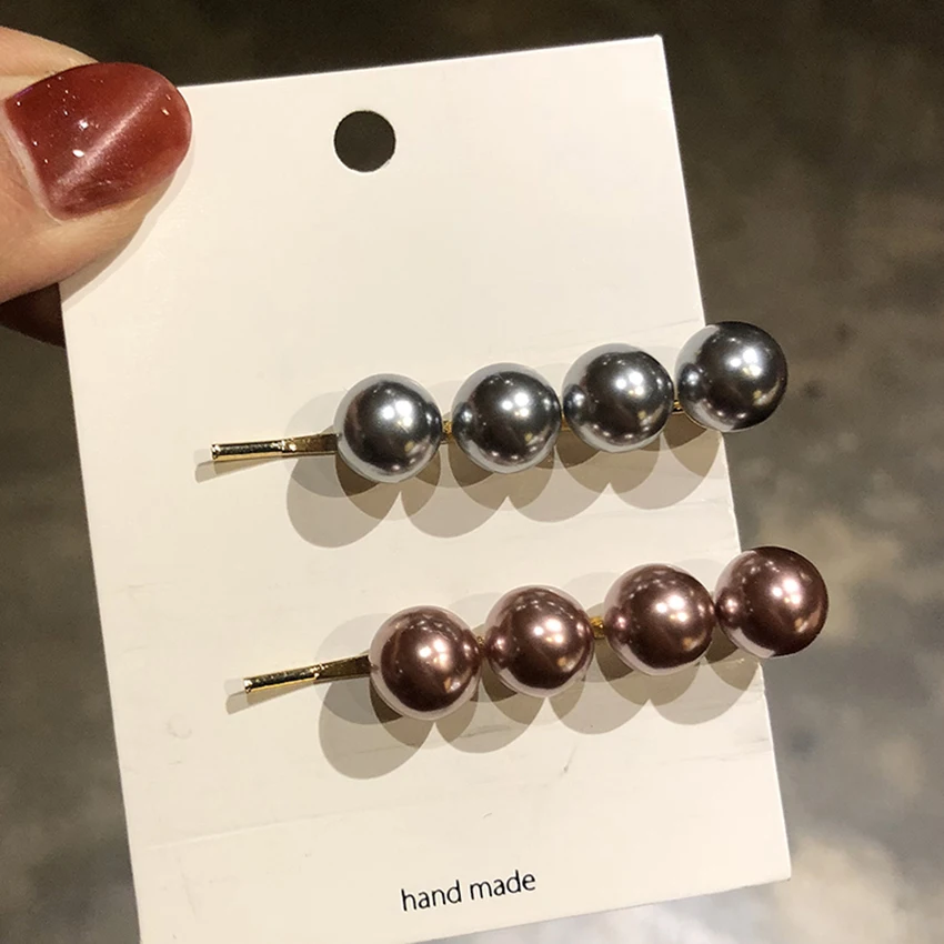 1 قطعة النساء الموضة اللؤلؤ مشبك شعر المشابك للنساء الفتيات الزهور الصناعية دبابيس الشعر إكسسوارات الشعر 3 ألوان الجانب كليب