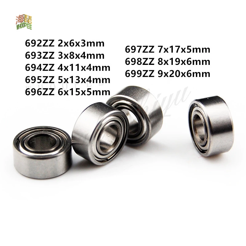 5-10 sztuk 692ZZ 693ZZ 694ZZ 695ZZ 696ZZ 697ZZ 698ZZ 699ZZ Mini łożysko metalowe uszczelnione miniaturowe łożyska kulkowe