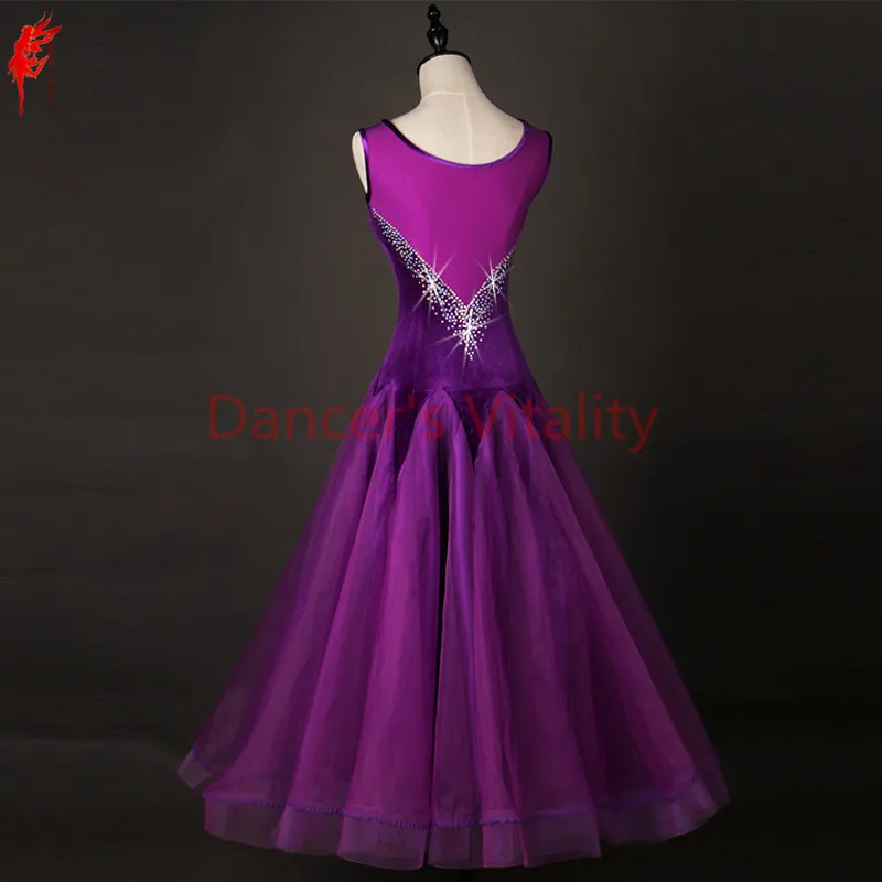 Mulheres Ballroom Dance Dress, Dance Wear, Sexy Mesh Roupas Sem Mangas para Meninas, S-6XL