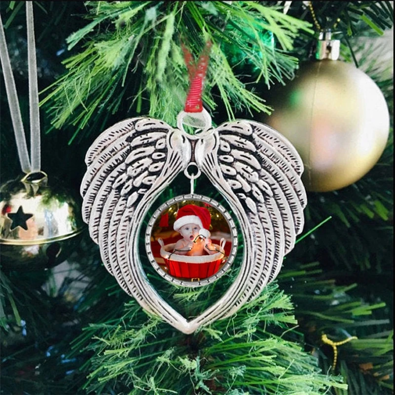 Sublimation Wing Ornament Decorations Angel Wing Shape DIY Photo Blank Hot Transfer Printing Pendant MDF Jewelry Making