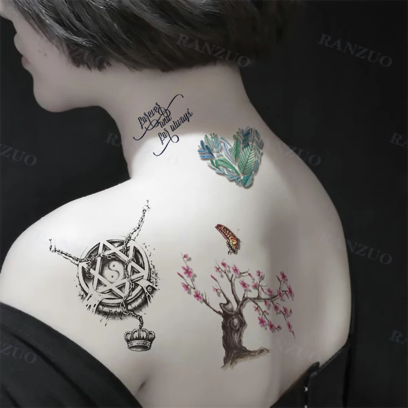 3d transfer tattoos women temporary tattoos human body Art tattoos fake tattoos Stickers Sexy Tattoo Neck Tattoo Chest Stickers