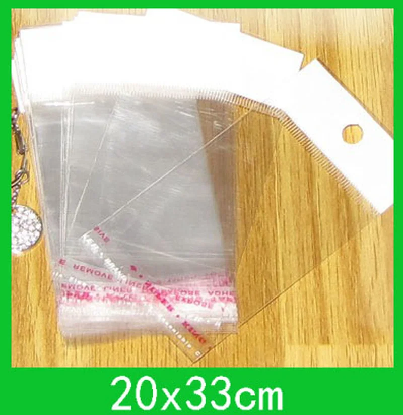 

hanging hole poly packing bags (20x33cm) with self adhesive seal opp bag wholesale 200pcs/lot