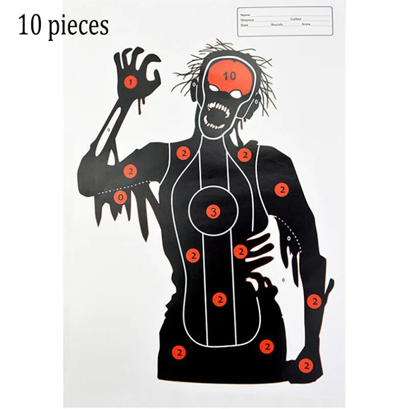 Papiers de plage de tir 45x32cm, 10 pièces, Silhouette de papier pour cible, flèches, Point de champ, pratique de tir pour armes à feu, fusils, pistolet