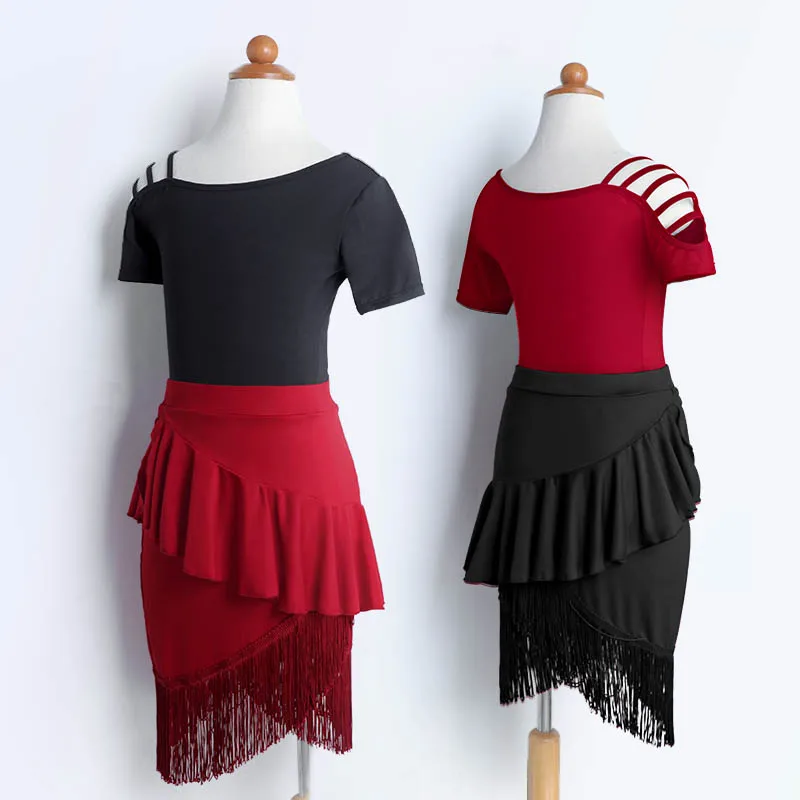 Robe de danse Salsa pour filles, tenue de danse latine à franges pour enfants, Costume de scène Cha Cha Tango