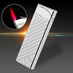 Metal Lighter Outdoor Windproof Red Flame Jet Lighter Refillable Butane Gas Cigar Lighters Without Gas