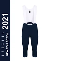 SPEXCEL2021-pantalones Cargo 3/4 con pechera, Shorts térmicos de forro polar con bolsillo lateral y almohadilla de alta densidad, parte inferior de ciclismo azul marino, novedad