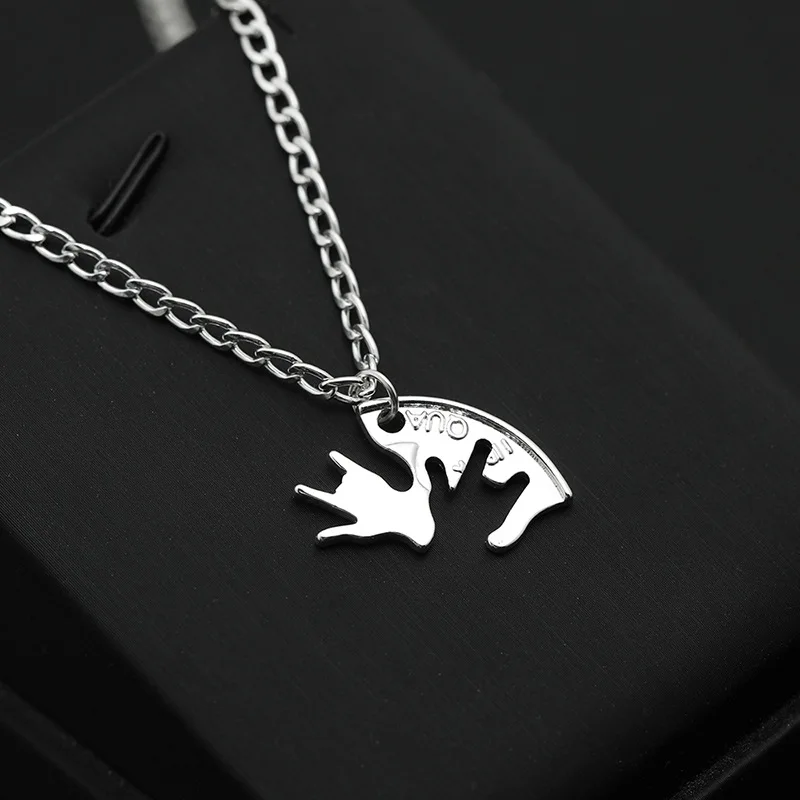 4 Puzzle Piece Necklace Set, Best Friend Hand By Band Figure Puzzle Pendant Necklaces Gifts for BBF Sisters Gifts for Her