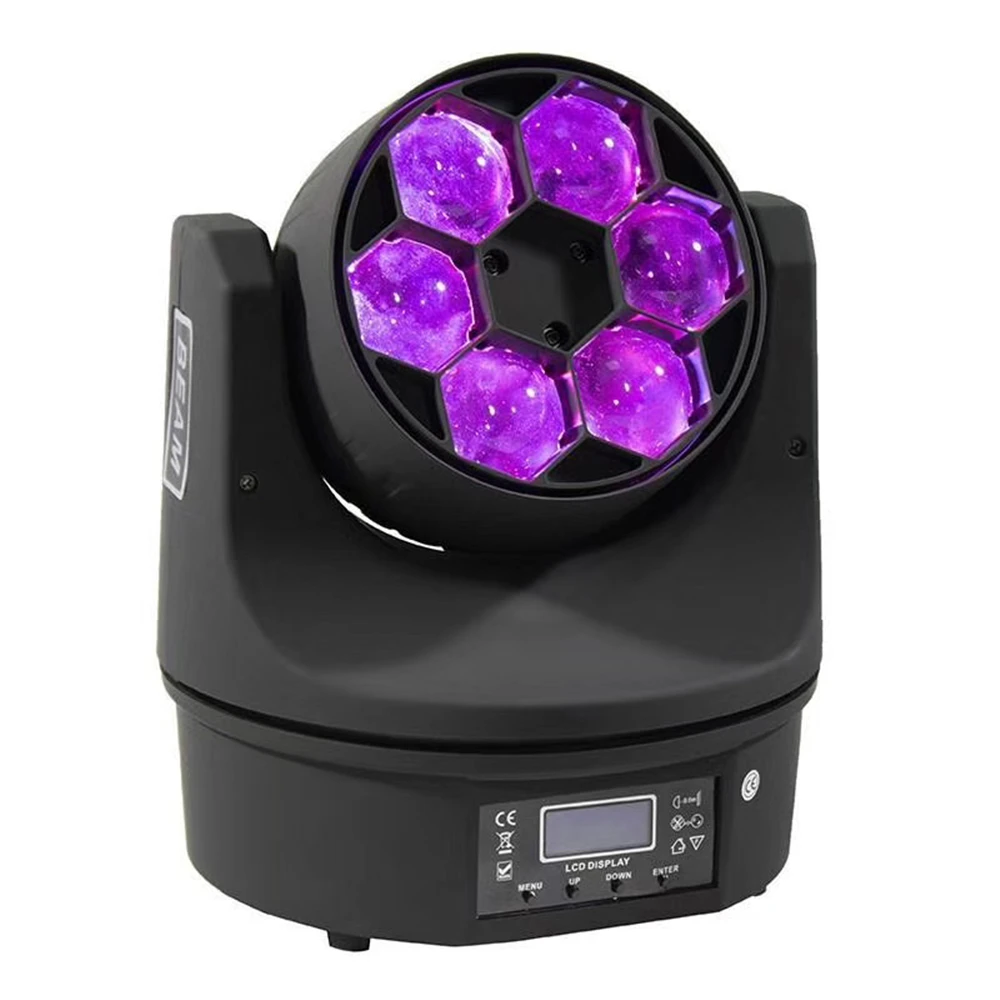 Imagem -02 - Mini Bee Eye Led Moving Head Light Beam Wash Efeito Zoom dj Bar Luz do Palco 6x15w Rgbw 4in 1