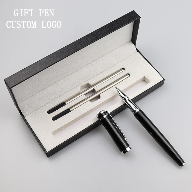 Metal Ballpoint Gift Pen Office Birthday Ballpoint Pens Engraved Name Laser Customized Gift Box Pen MOQ 10PCS for LOGO