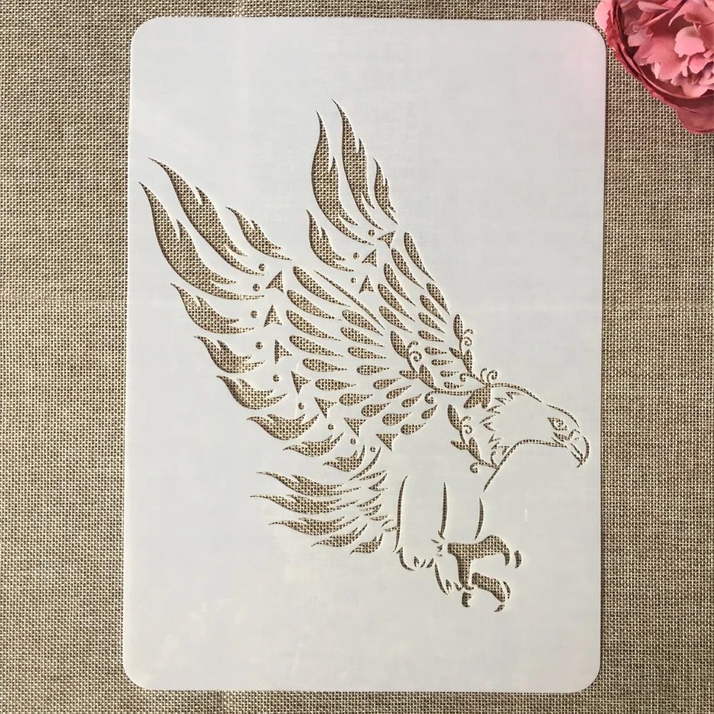 A4 29cm Eagle Bird Prey DIY Layering Stencils Painting Scrapbook Coloring Embossing Album Decorative Template