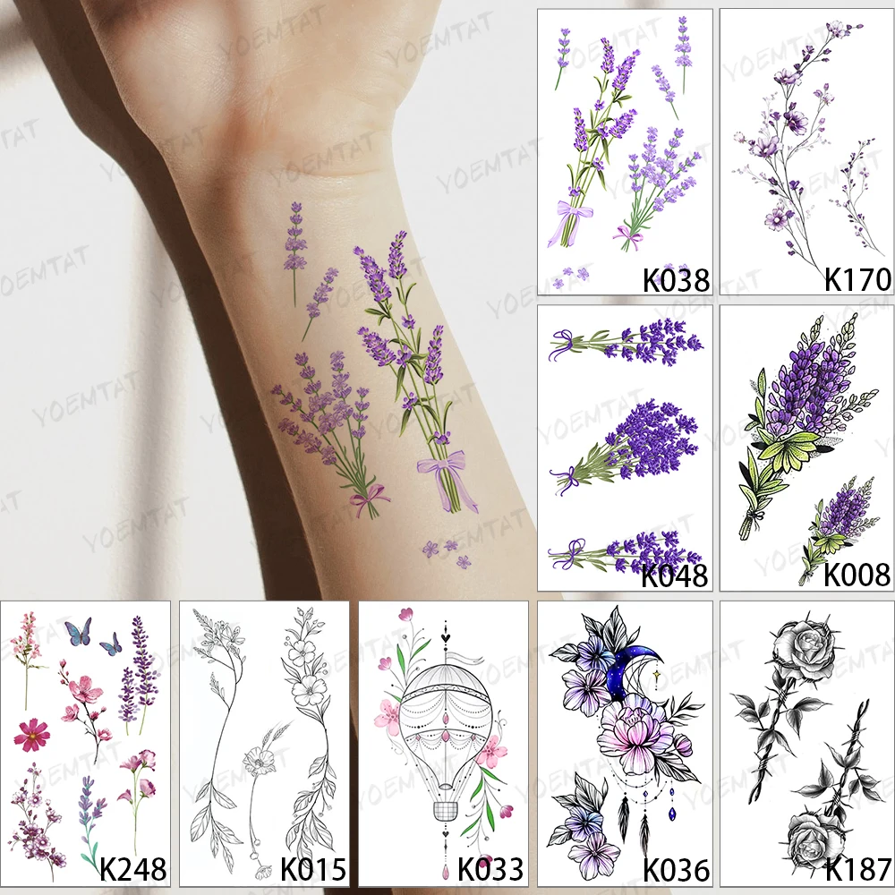 Autocollant de tatouage temporaire imperméable, 9 pièces/lot, faux tatouage 3D homme, serpent noir, démon, pistolet, papillon, Flash, femme, poignet, Art corporel