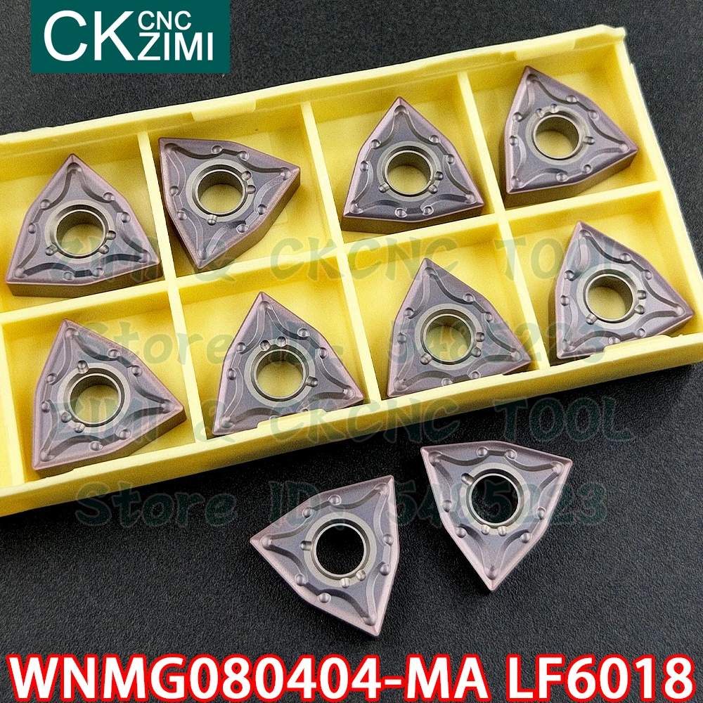 WNMG080404-MA-insertos de carburo LF6018 WNMG 080404 MA LF6018, herramienta de torneado externo CNC, herramienta de torno de Metal para acero inoxidable