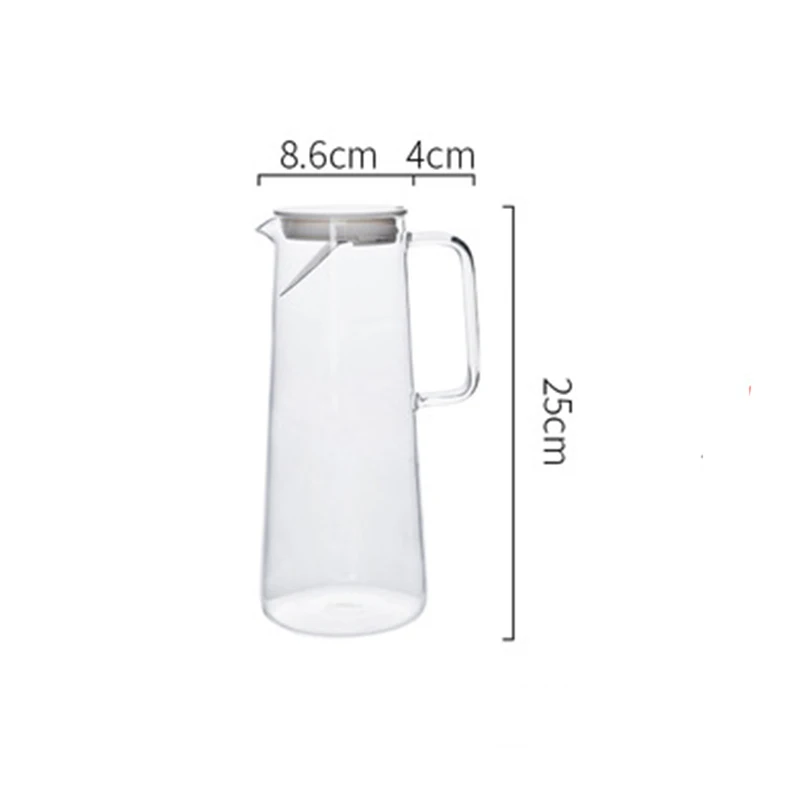 Transparent Heat Resistant Glass Water Bottle, Kettle Jar, Large Capacity, Coffee Pot with Handle, Teapot Pitchers, 1.2L