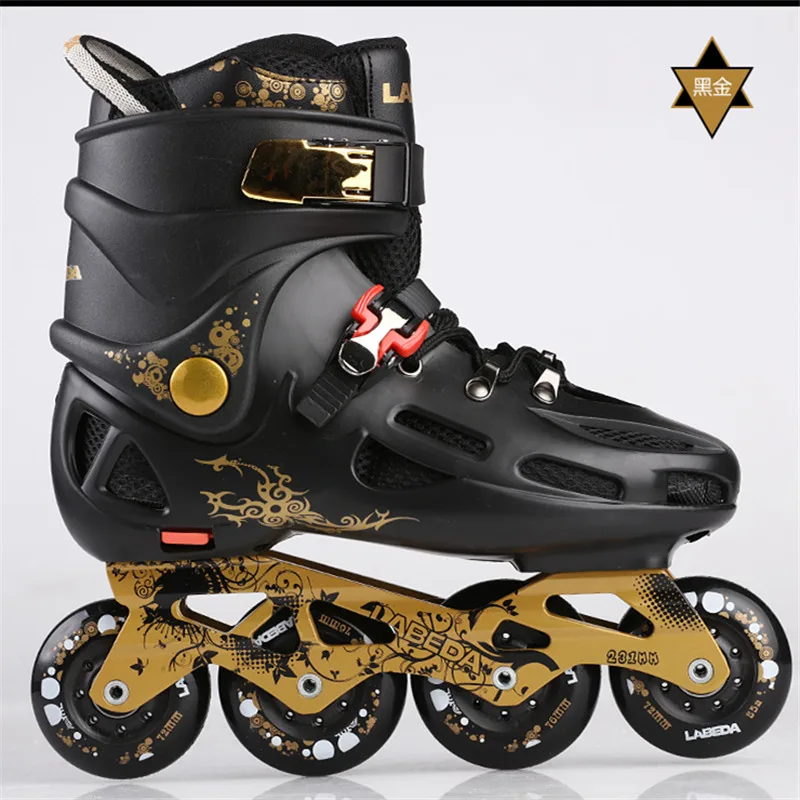 LABEDA X6 inline skates patines FSK slalom roller schoenen voor scholieren sport sneaker wit zwart gouden Europese 35 te 45