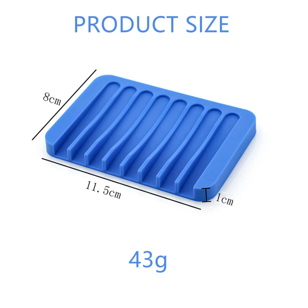 2021 Reusable Drain Soap Dish Eco-friendly Soft Silicone Bathroom Plate Holder Tray Storage Case soap Rack