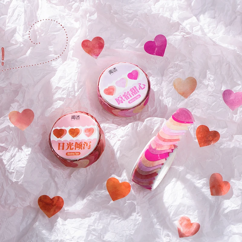 100 pcs/lot Kawaii Washi tape Gradient love heart sticker Scrapbooking material Labels For Children Stationery