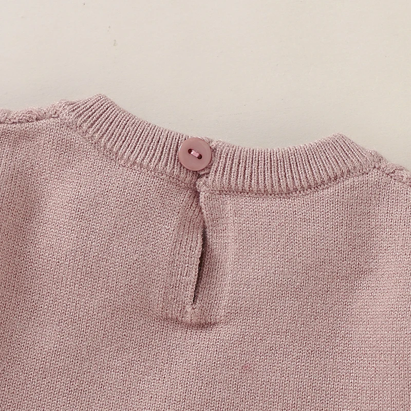 Baby Sweater Dress Long Sleeve Autumn Newborn Girl Skirt Solid Knitted Toddler Infant Clothes Cute Floret One Piece Overall Robe