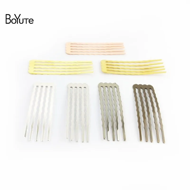 BoYuTe (20 Pieces/Lot) 50MM Height 5/10/13 Teeth Metal Brass Hair Comb Materials Diy Handmade Hair Accessories