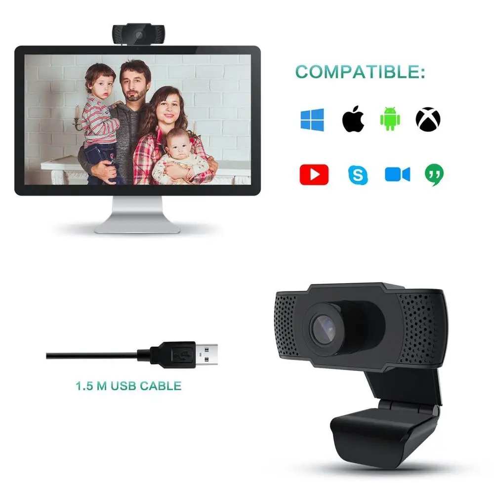 Webcam webcast de desktop e laptop HD 1080P